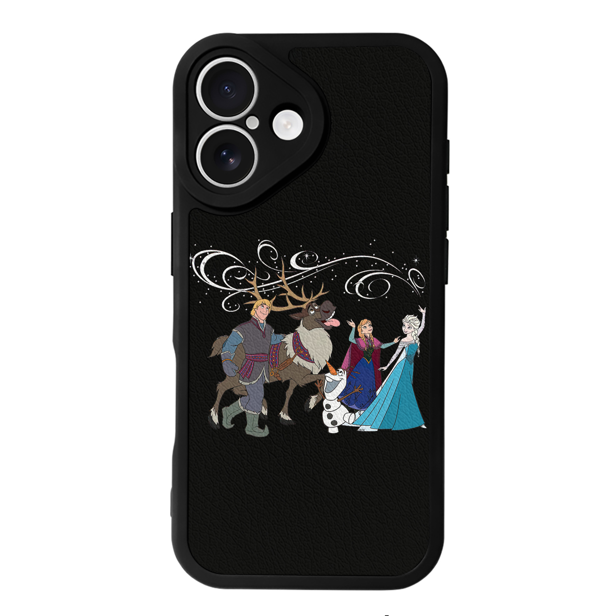 （画像用） アナと雪の女王 アンナ エルサ Frozen Anna Elsa 【iPhone 16シリーズ対応】シリコンスマホケース（レザー調） 材質：シリコン